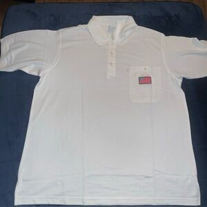 Haband Polo USA Flag Mens White Embroidered Shirt 2XL XXL